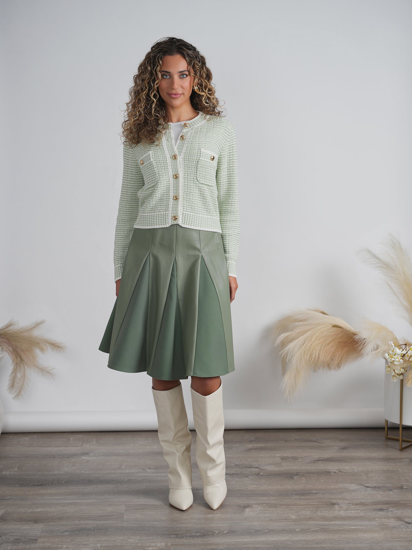 SAVANA FIT AND FLAIR SAGE SKIRT