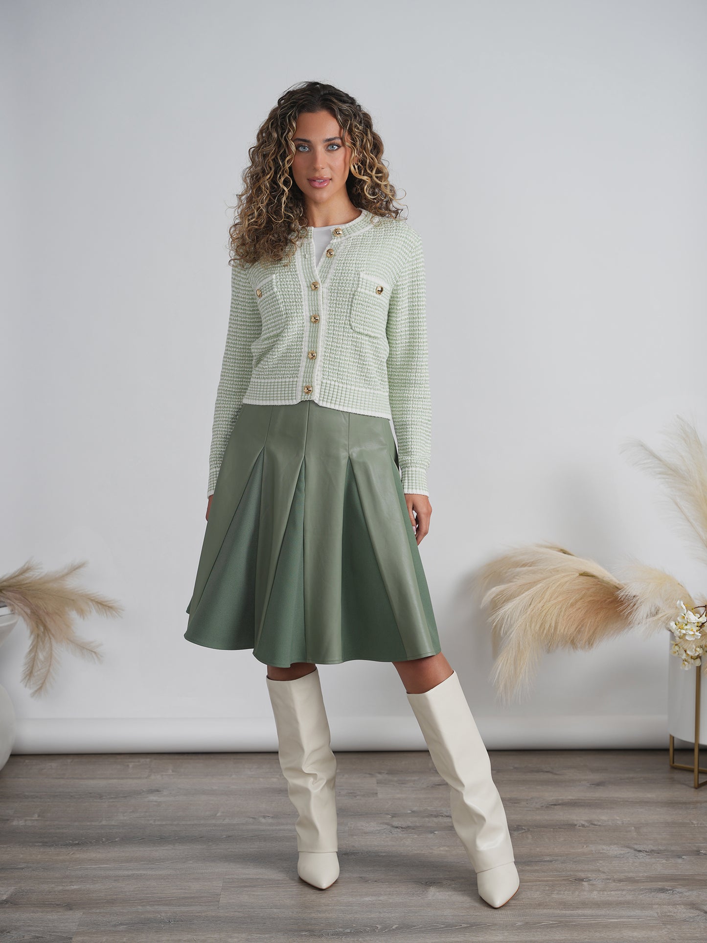 SAVANA FIT AND FLAIR SAGE SKIRT