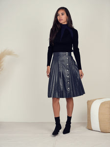 Snap Pleated Skirt